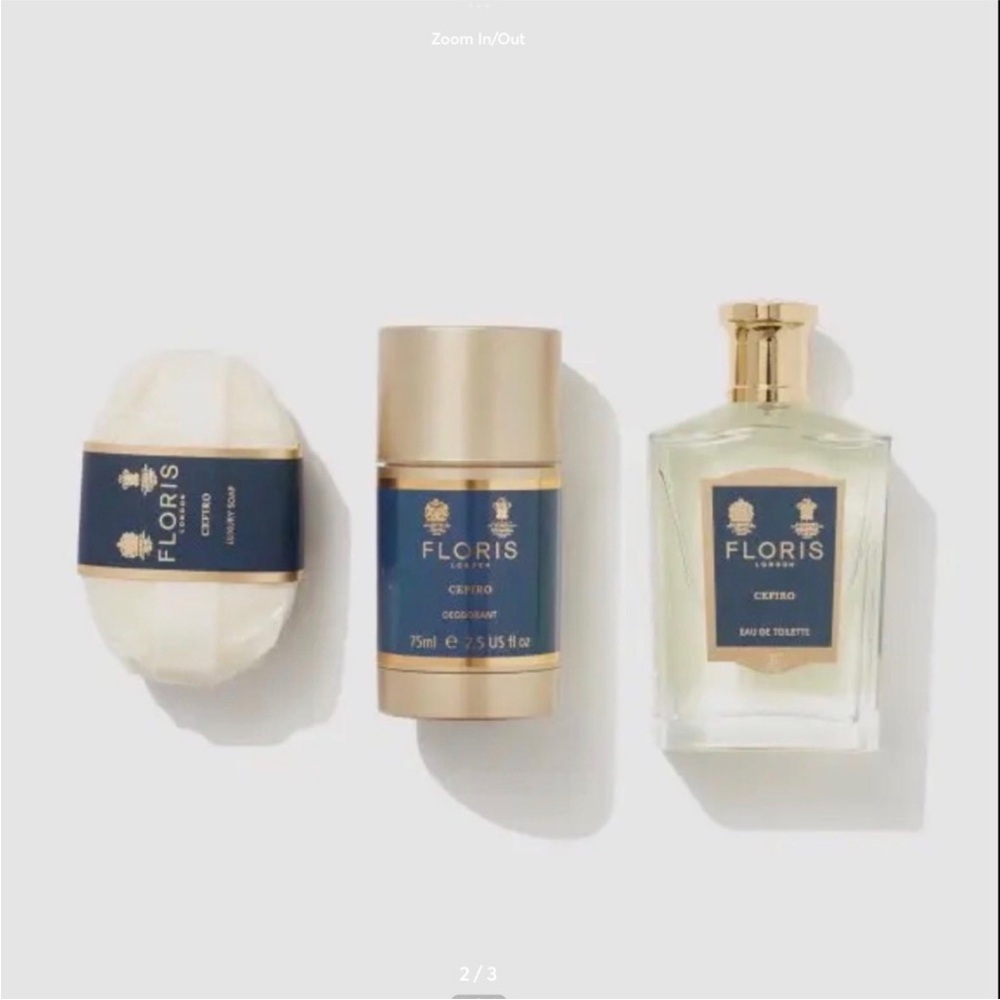 NEW in box set Floris London Cefiro Collection Soap Deodorant Eau de Toilette